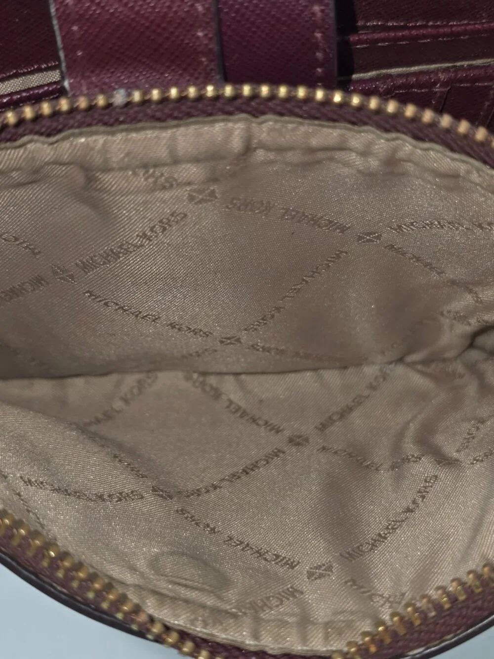 MICHAEL KORS Jet Set Double Zip Wallet Merlot Leather *NO WRISTLET* *VGC* MK....